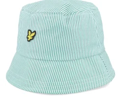 New Lyle & Scott Stripe Hat Court /White Bucket - Green