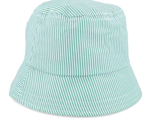 New Lyle & Scott Stripe Hat Court /White Bucket - Green