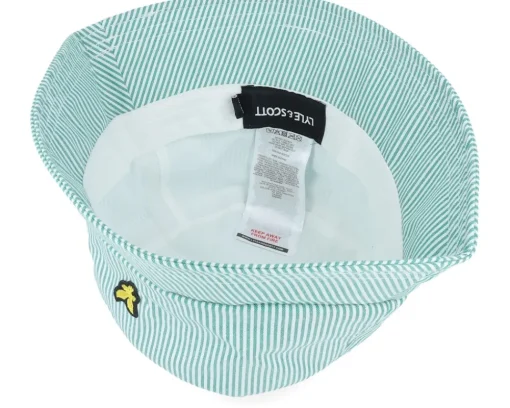 New Lyle & Scott Stripe Hat Court /White Bucket - Green