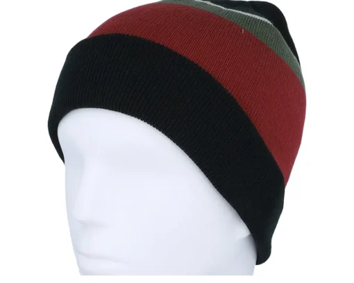 Cuff Beanies-Reell Striped Beanie Dark Grey Cuff -