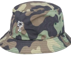 New Iconic Summer Palm Logo Green Camo Bucket -