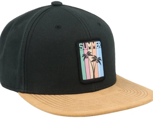 Snapback-Iconic Summer Palms Patch Black/Suede Snapback -