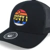 Trucker-Bearded Man Sunset Logo Black Trucker -