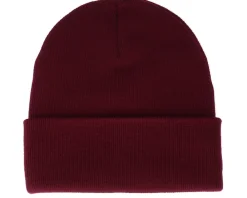 Clearance Bearded Man Sunset Logo Patch Burgundy Beanie -
