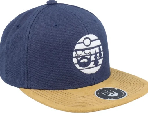 Snapback-Bearded Man Sunset White Logo Navy/Suede Snapback -