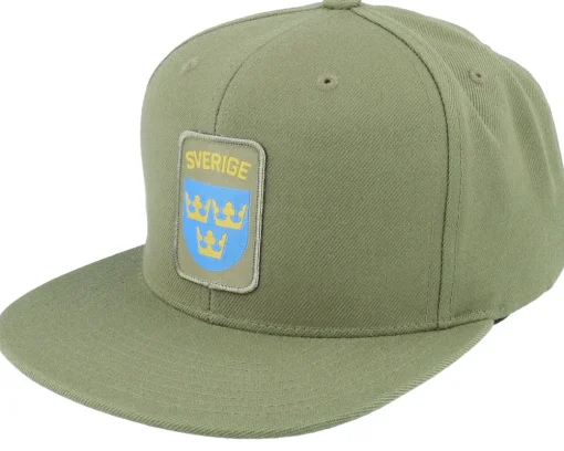 Best Army Head Sverige Sweden Army Badge Olive Snapback -