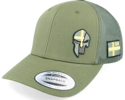 Trucker-Army Head Sverige Sweden Army Skull Olive Trucker -