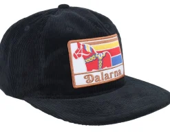 Snapback-Wild Spirit Swedish Dalarna Landscape Corduroy Snapback - Black