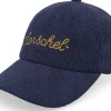 Dad Cap-Herschel Sylas Corduroy Chain Stitch Cap Black Iris/Gold Yellow Dad Cap - Blue