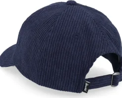 Dad Cap-Herschel Sylas Corduroy Chain Stitch Cap Black Iris/Gold Yellow Dad Cap - Blue