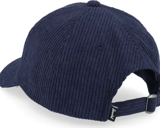 Dad Cap-Herschel Sylas Corduroy Chain Stitch Cap Black Iris/Gold Yellow Dad Cap - Blue