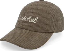 Dad Cap-Herschel Sylas Corduroy Chain Stitch Cap Black Iris/Gold Yellow Dad Cap - Blue