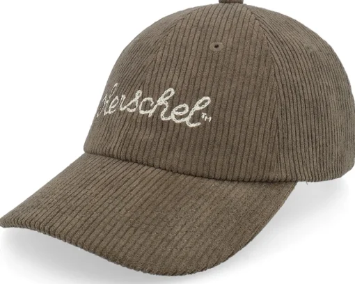 Dad Cap-Herschel Sylas Corduroy Chain Stitch Cap Black Iris/Gold Yellow Dad Cap - Blue