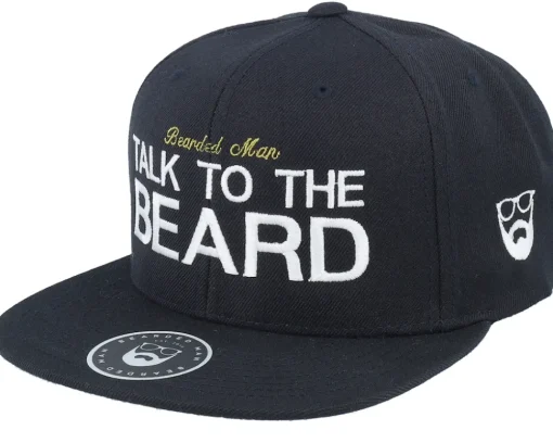 Snapback-Bearded Man Talk To The Beard Black Snapback -