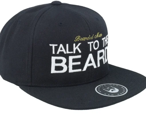 Snapback-Bearded Man Talk To The Beard Black Snapback -