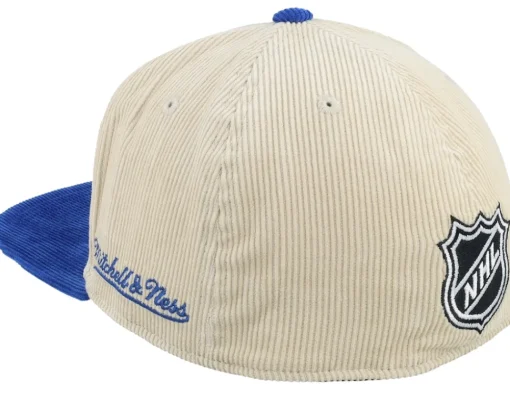 Fitted-Mitchell & Ness Tampa Bay Lightning Team Cord Off White/Blue Fitted - Beige