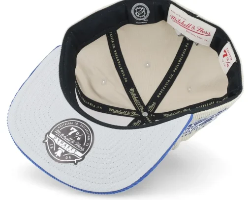 Fitted-Mitchell & Ness Tampa Bay Lightning Team Cord Off White/Blue Fitted - Beige