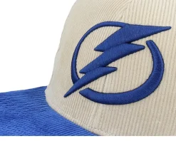 Fitted-Mitchell & Ness Tampa Bay Lightning Team Cord Off White/Blue Fitted - Beige