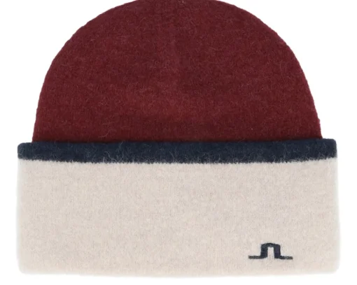 Golf | Cuff Beanies-J.Lindeberg Teela Alpaca Mix Hat Cabernet Cuff - Red