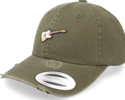 Dad Cap-Abducted Tele Guitar Patch Olive Destroyed Dad Cap