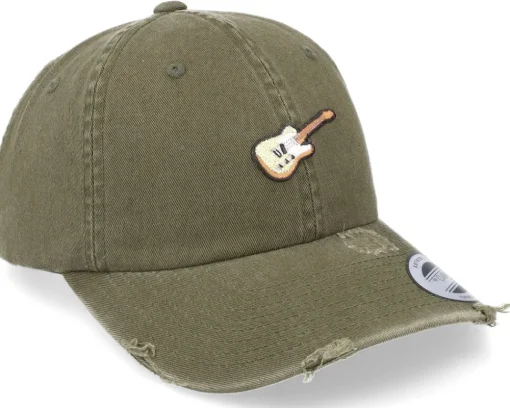 Dad Cap-Abducted Tele Guitar Patch Olive Destroyed Dad Cap