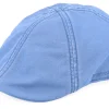 Flat Caps-Stetson Texas Cotton Blue Flat Cap -