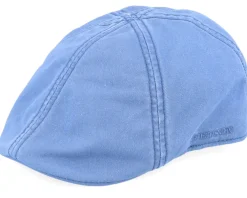 Flat Caps-Stetson Texas Cotton Blue Flat Cap -