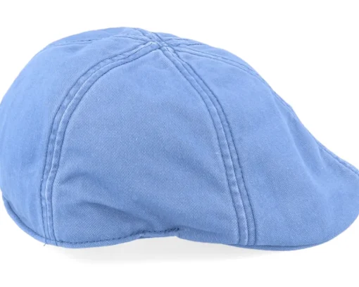 Flat Caps-Stetson Texas Cotton Blue Flat Cap -