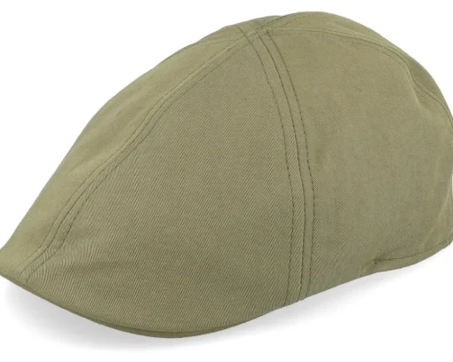 Flat Caps-Stetson Texas Cotton Olive Flat Cap -