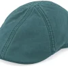 Sale Stetson Texas Cotton Petrol Green Flat Cap -