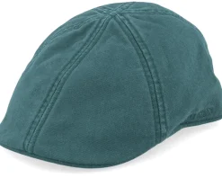 Sale Stetson Texas Cotton Petrol Green Flat Cap -