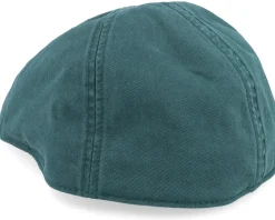 Sale Stetson Texas Cotton Petrol Green Flat Cap -