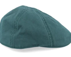 Sale Stetson Texas Cotton Petrol Green Flat Cap -
