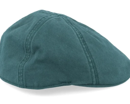 Sale Stetson Texas Cotton Petrol Green Flat Cap -