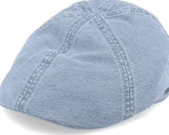 Flat Caps-Stetson Texas Cotton/Linen Blue Flat Cap -