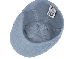 Flat Caps-Stetson Texas Cotton/Linen Blue Flat Cap -
