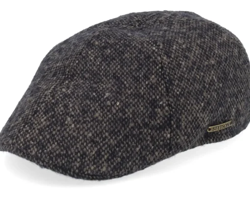 Fashion Stetson Texas Donegal Wv Black/Mud Flat Cap -