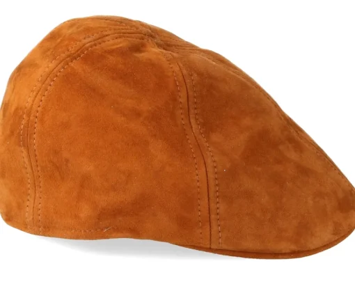 Flat Caps-Stetson Texas Goat Suede Light Brown Flat Cap -