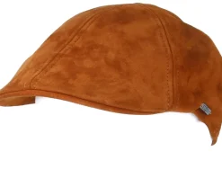 Flat Caps-Stetson Texas Goat Suede Light Brown Flat Cap -