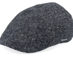 Flat Caps-Stetson Texas Jersey Dark Grey Flat Cap -