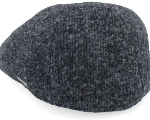 Flat Caps-Stetson Texas Jersey Dark Grey Flat Cap -