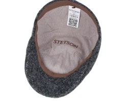 Flat Caps-Stetson Texas Jersey Dark Grey Flat Cap -