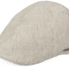 Flat Caps-Stetson Texas Linen Beige Flat Cap -