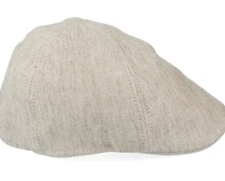 Flat Caps-Stetson Texas Linen Beige Flat Cap -