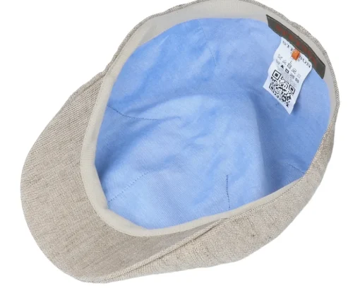 Flat Caps-Stetson Texas Linen Beige Flat Cap -