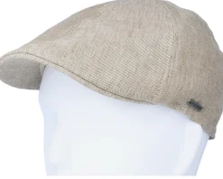 Flat Caps-Stetson Texas Linen Beige Flat Cap -