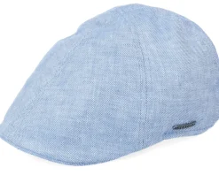 Flat Caps-Stetson Texas Linen Blue Flat Cap -