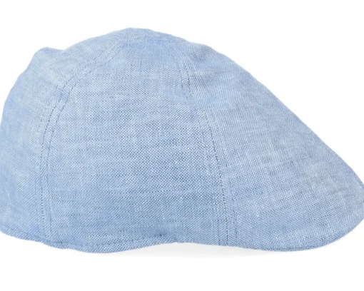 Flat Caps-Stetson Texas Linen Blue Flat Cap -