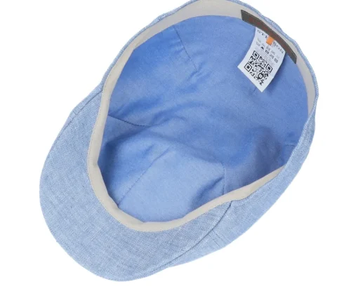 Flat Caps-Stetson Texas Linen Blue Flat Cap -