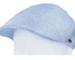 Flat Caps-Stetson Texas Linen Blue Flat Cap -